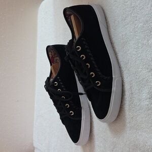Jack Rogers Black and White Lace-Up Sneakers